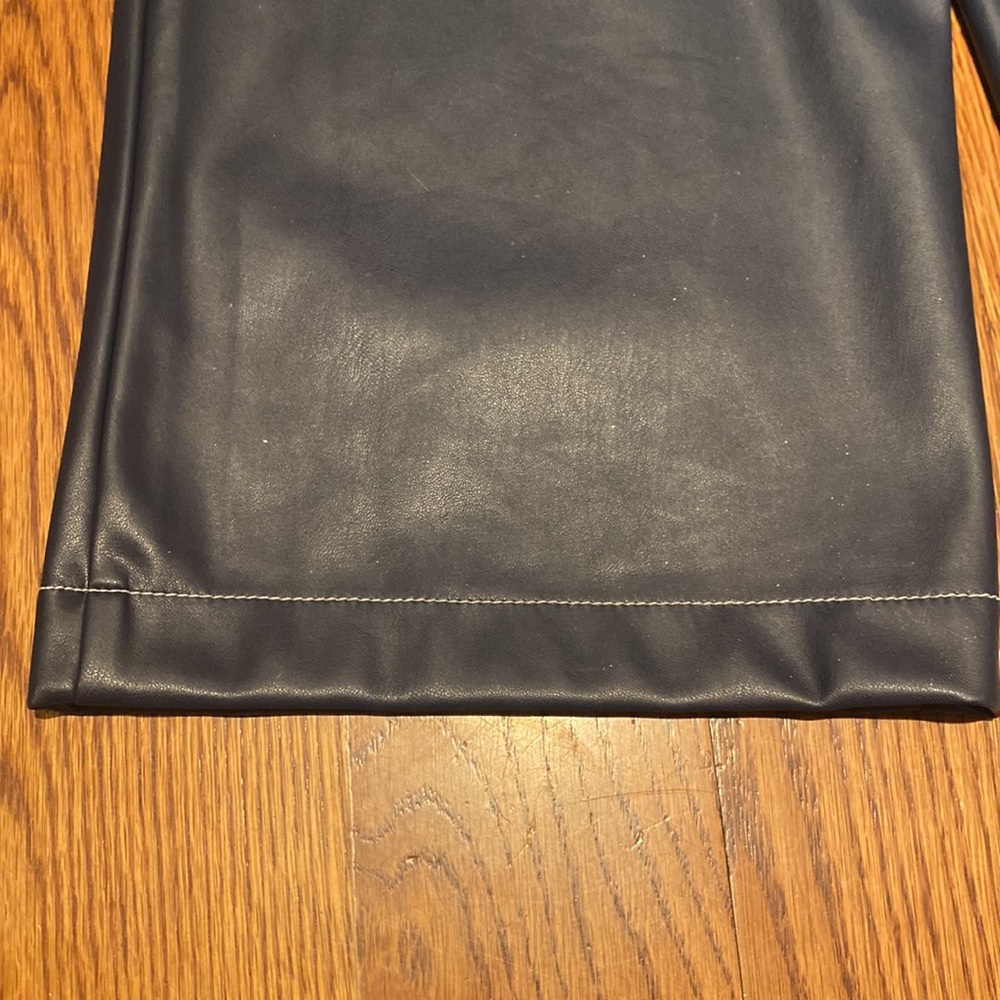 Staud vegan leather cropped wide leg navy Domino pants jeans size 6 - Picture 7 of 10